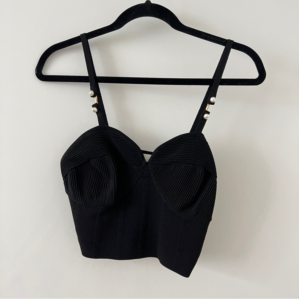 Aje Phaedra Ottoman Knit Bustier Size L